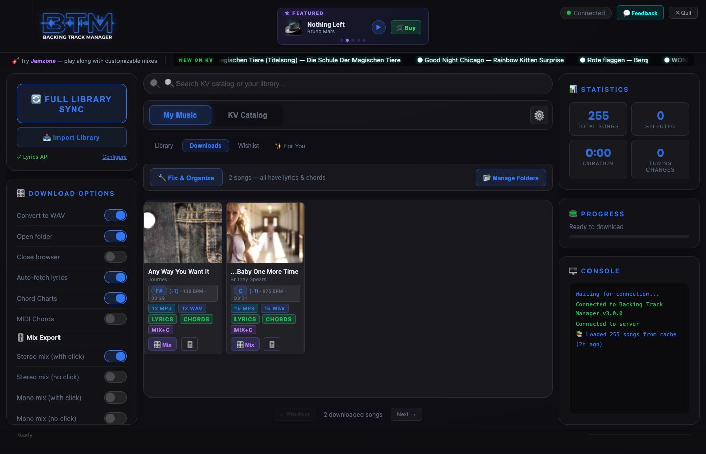 BTM KaraokeVersion Catalog Search