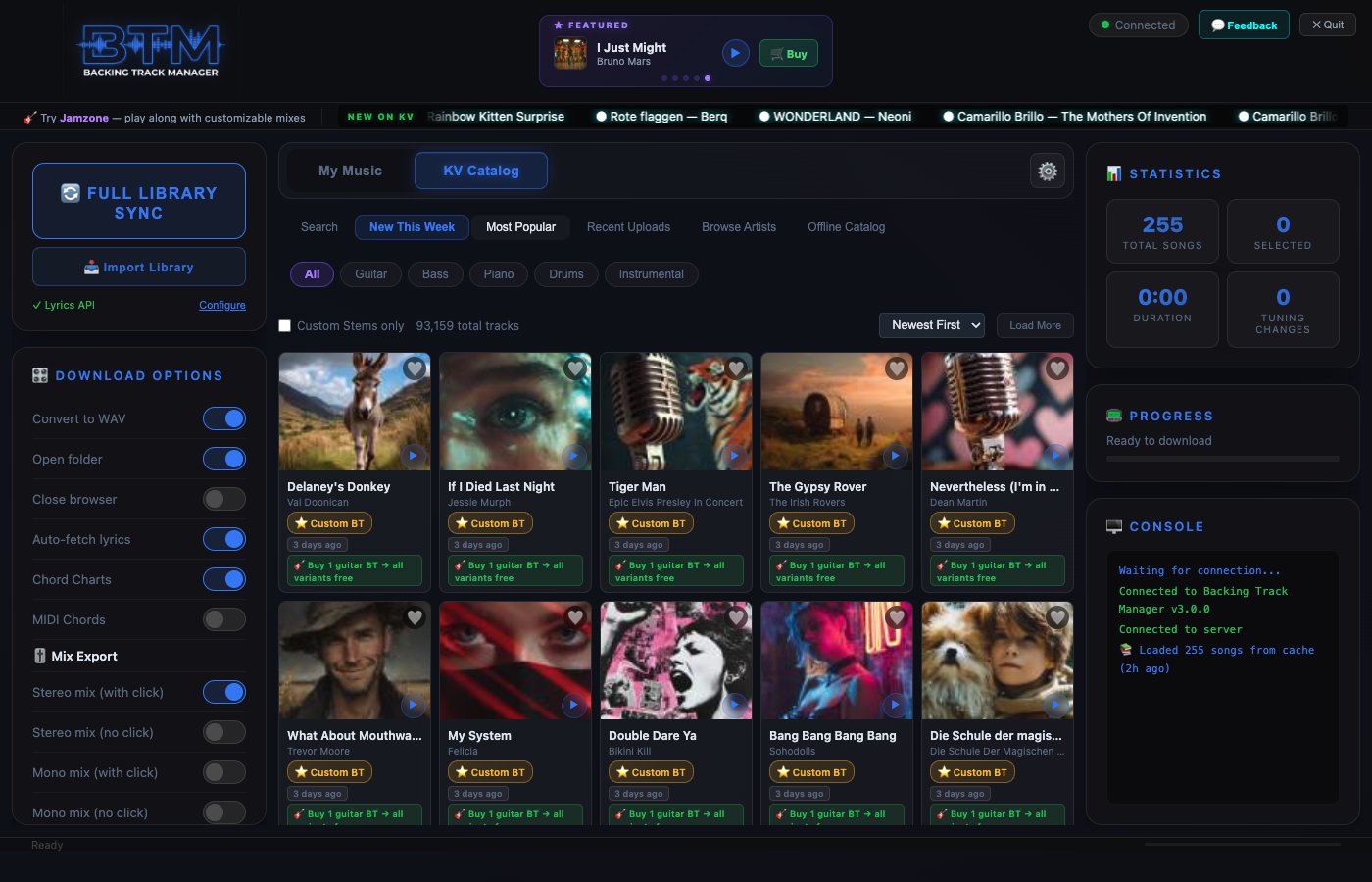 BTM Song Library — Card View